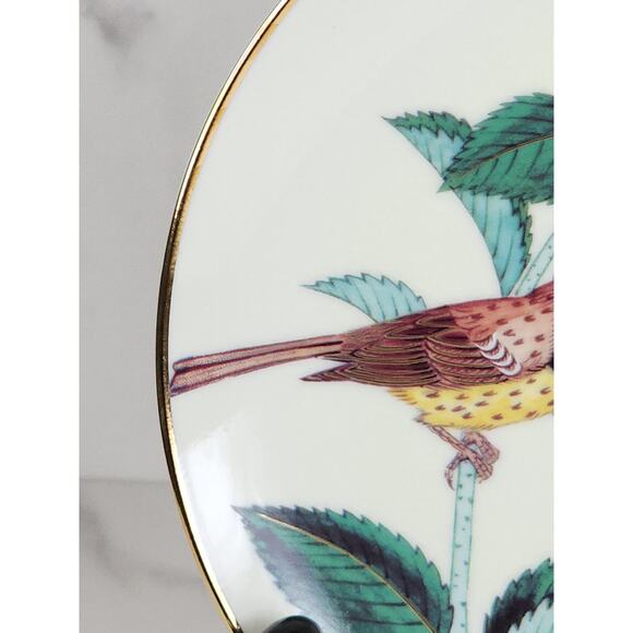 Satsuma Hydrangea & Yellow Breasted Bunting June's Creation 7 1/2" Plate Japan - Picture 7 of 14